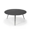 Table basse Luna en mineaux - noir - Ø 80 x h 35 cm