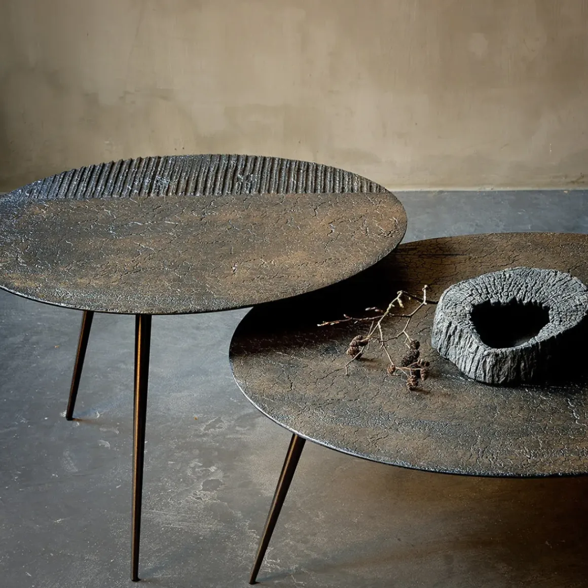 Table basse Luna - Lava - Whisky - Ø 50 x h 45 cm