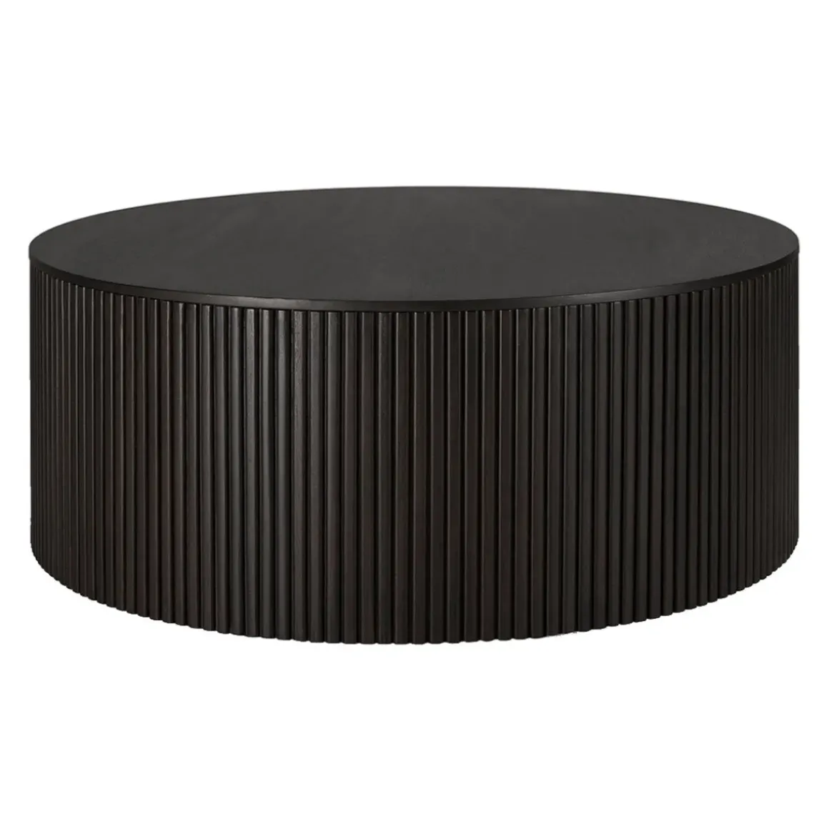 Table basse ronde Roller Max en acajou - Marron