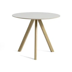 Table CPH20 Ronde Chêne clair huilé u0026 Linoleum - Crème