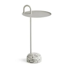 Table d'appoint Bowler en acier et granit - Beige