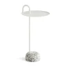 Table d'appoint Bowler en acier et granit - Blanc crème