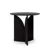 Table d'appoint Fin en teck noir verni - Ø 50 cm