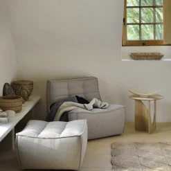 Table d'appoint Geometric chêne verni - Ø 51 x h 50 cm
