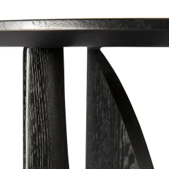 Table d'appoint Geometric en chêne noir verni - Ø 51 x h 50 cm