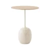Table d'appoint Lato LN8 Chêne / Marbre Crema Diva - Ø 40 cm