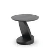 Table d'appoint Oblic en teck noir verni - Ø 52 cm