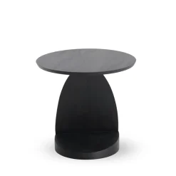 Table d'appoint Oblic en teck noir verni - Ø 52 cm