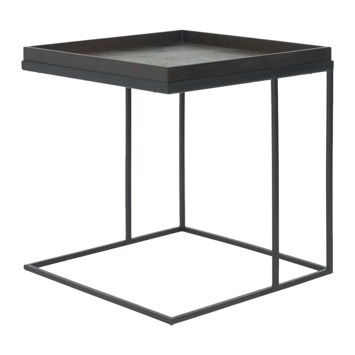 Table d'appoint Square en métal - Noir