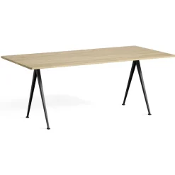 Table Pyramid 02 Base noire u0026 plateau chêne laqué