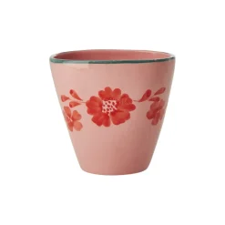 Tasse ovale Fleurs Oranges en céramique