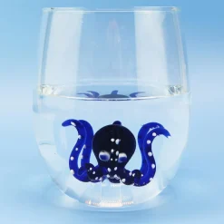 Verre pieuvre - Bleu