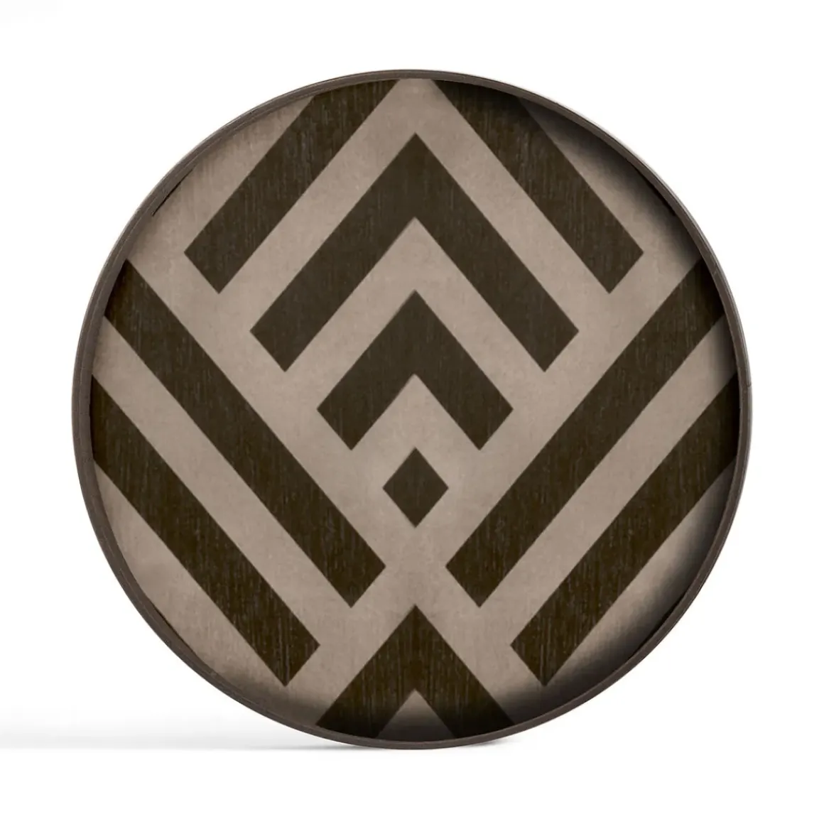 Vide-poche en bois - Graphite Chevron - 30 x 30 cm