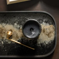 Vide poche en verre Black Organic