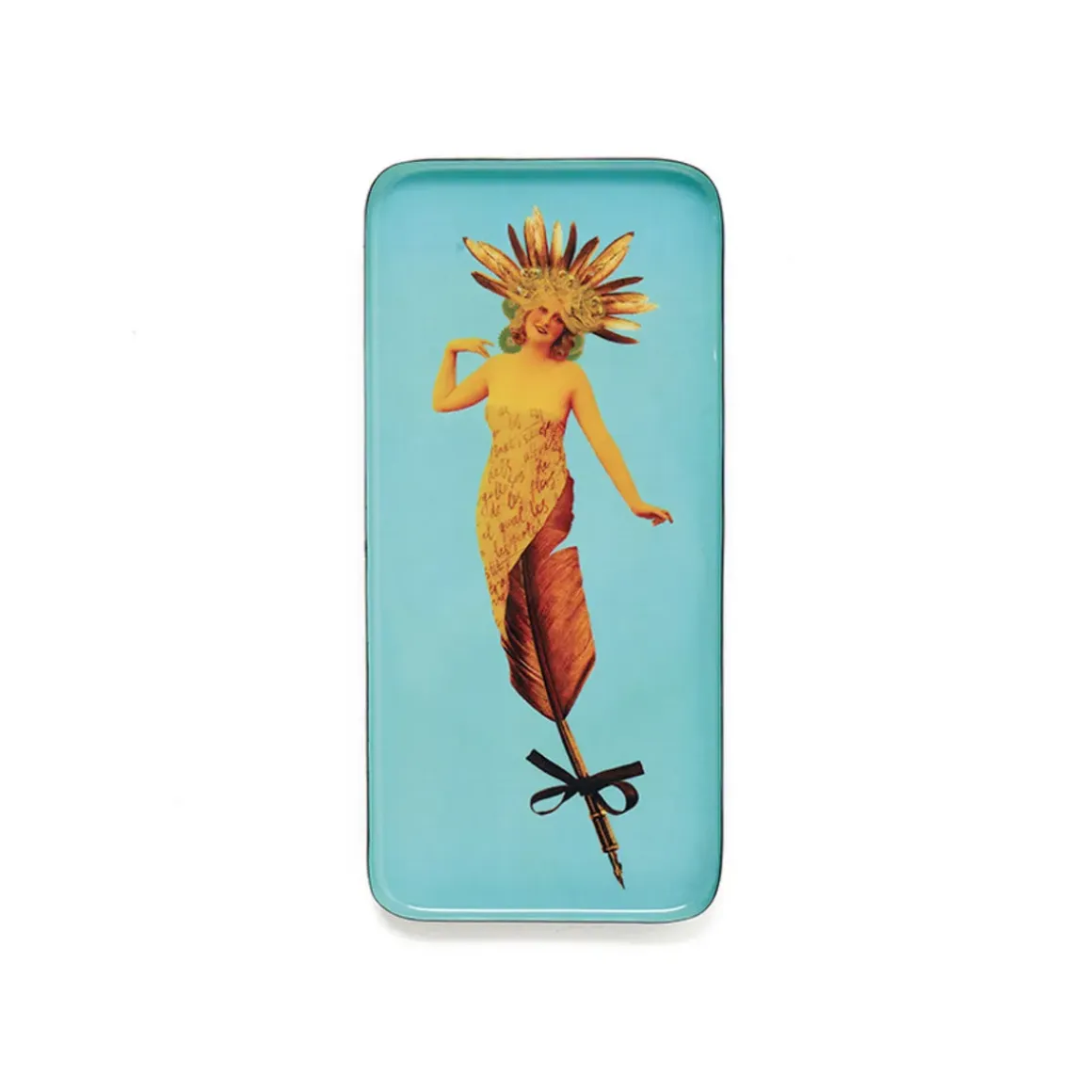 Vide-poche rectangulaire Poesy en fer - 12,5 × 28 cm